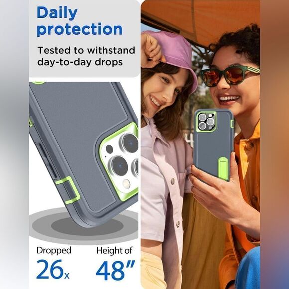 12 Pro Max iPhone Case With Kick Stand With Screen And Lens Protector NIB - Picture 4 of 10